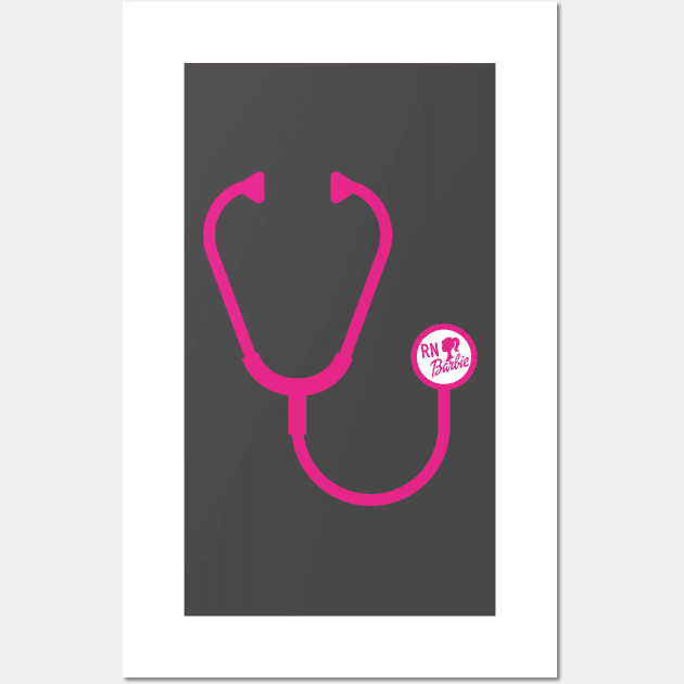 Pink RN Barbie Stethoscope Wall Art by AashviPatel